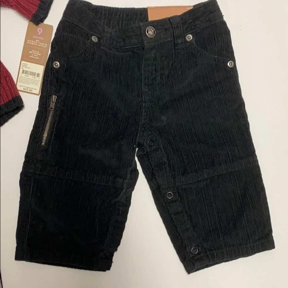 NWT CARTERS holiday boys sweater and curdory pants